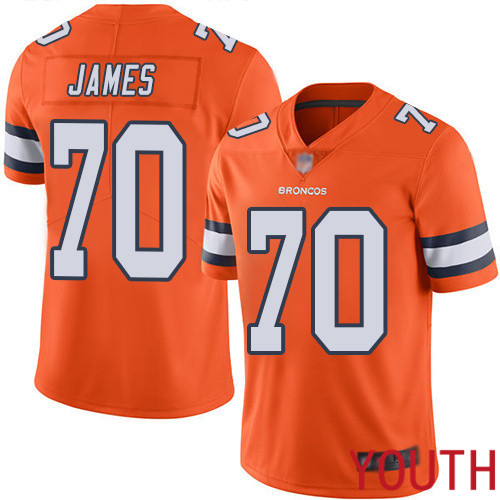 Youth Denver Broncos #70 Ja Wuan James Limited Orange Rush Vapor Untouchable Football NFL Jersey